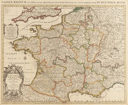 Mapa Francji , Alexis-Hubert Jaillot Nicolas Sanson