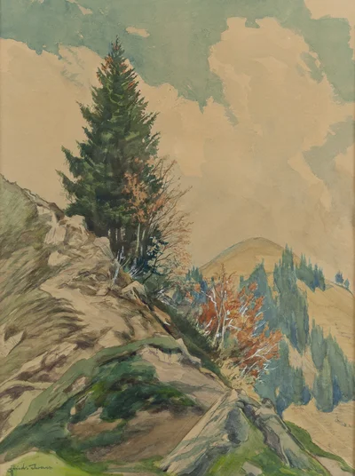 Świerk na zboczu góry Rangiswanger Horn, Friedrich Iwan