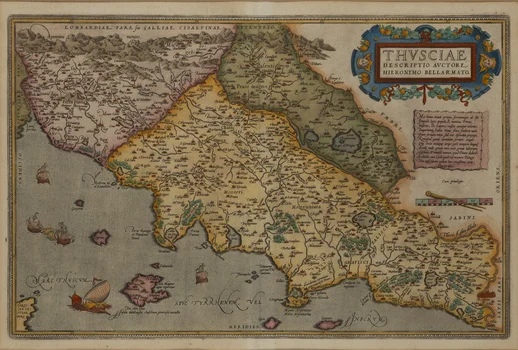 Mapa Toskanii ("Thusciae Descriptio"), Abraham Ortelius