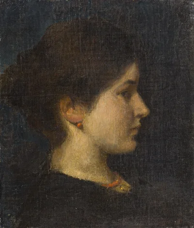 Portret brunetki z profilu, Anna Bilińska-Bohdanowicz