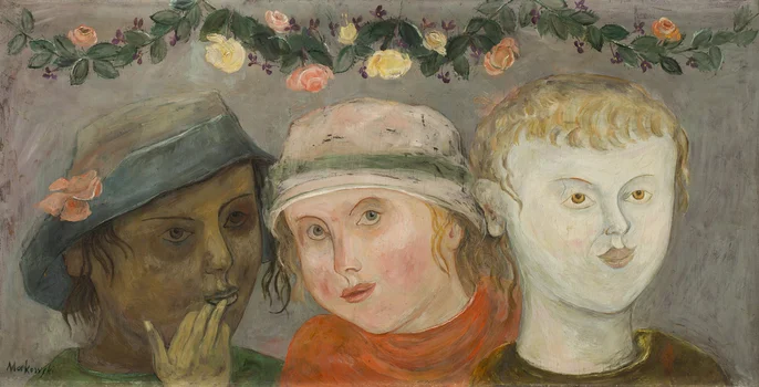 "Dzieci z girlandą kwiatów", Tadeusz Makowski