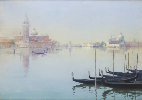 Wenecja, widok na kościoły San Giorgio Maggiore i Santa Maria della Salute, Soter Jaxa-Małachowski