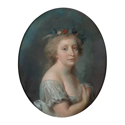 Portret damy z wiankiem, Anna Rajecka