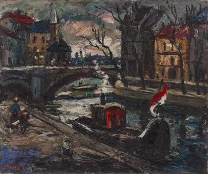 Pejzaż miejski z rzeką , Maurice Vagh-Weinmann