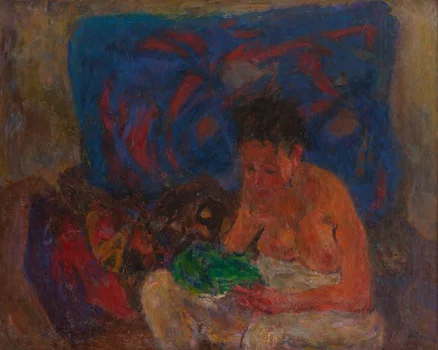 Półakt kobiecy we wnętrzu , Eugeniusz Eibisch