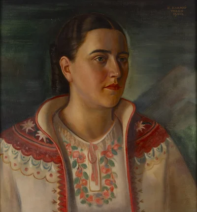Portret Tekli Brezy z domu Bajon w stroju podhalańskim, Edward Karniej