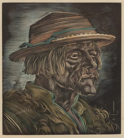 Hucuł w słomkowym kapeluszu, Edmund Bartłomiejczyk