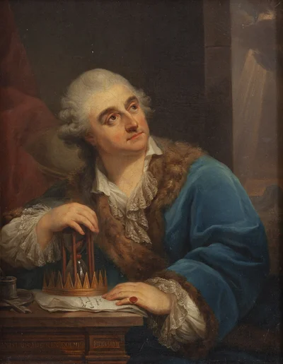 Portret Stanisława Augusta z klepsydrą, Marcello Bacciarelli