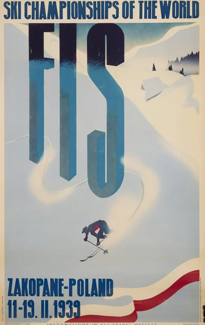 Plakat "Ski Championships of the World FIS Zakopane-Poland", Czesław Wielhorski, Leszek Piątkowski