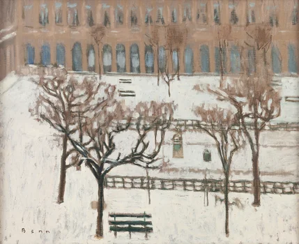Widok na Palais-Royal w Paryżu zimą, Bencion Rabinowicz