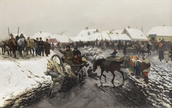 "Targ na konie w małym miasteczku", Stanisław Witkiewicz