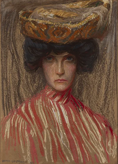 "Portret kobiety w kapeluszu", Henryk Uziembło