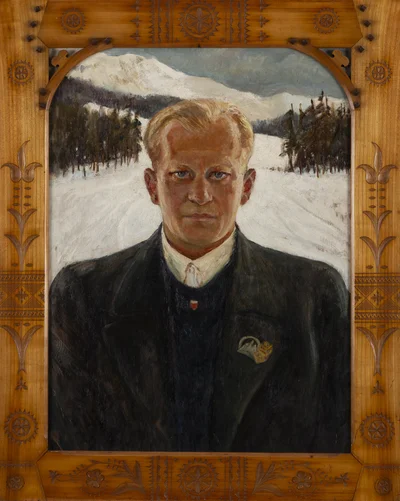 Portret narciarza Izydora Gąsienicy-Łuszczka, Janusz Łonicki