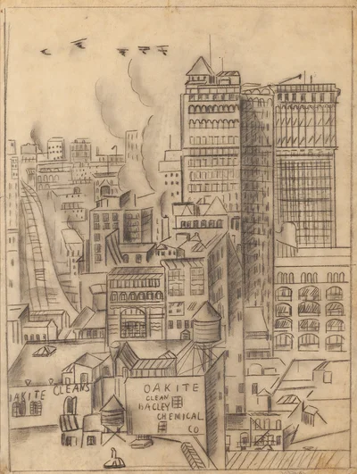 Szkic do "Vue sur Broadway" z cyklu "New York par Reno", Irena Hassenberg