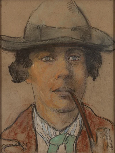 Autoportret z fajką , Samuel Granovsky