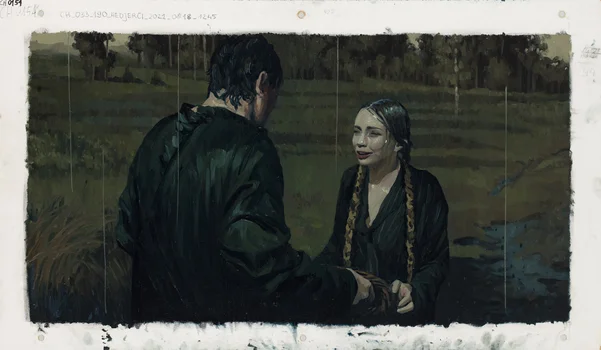 "Chłopi", kadr malarski z filmu, numer CH0154, Gabriela Hedjerci