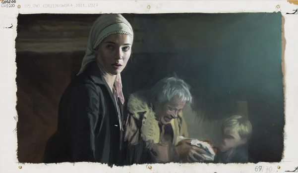 "Chłopi", kadr malarski z filmu, numer CH0200, Agnieszka Korzeniowska