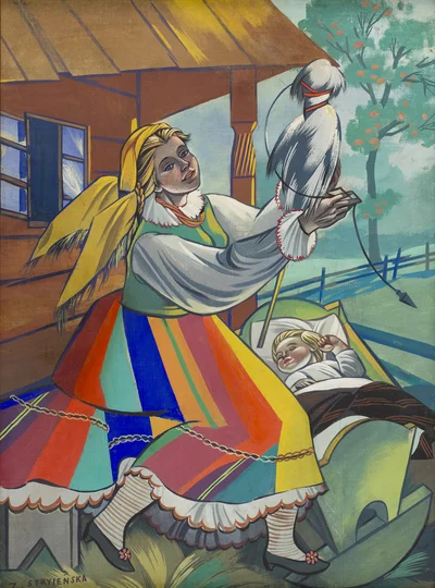 Prządka przy kołysce, Zofia Stryjeńska