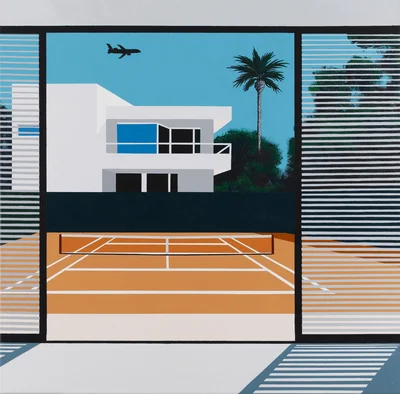 "Tennis court and airplane", Jean-Claude Plewniak