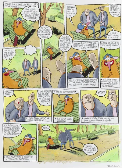 "Jeż Jerzy", para plansz komiksowych, Tomasz Lew Leśniak