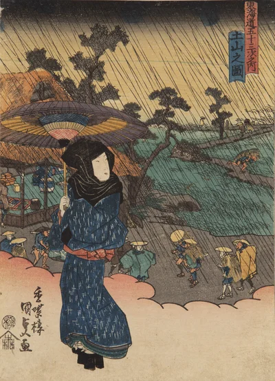 "Tsuchiyama" z serii "53 stacje drogi Tokaido", Utagawa Kunisada