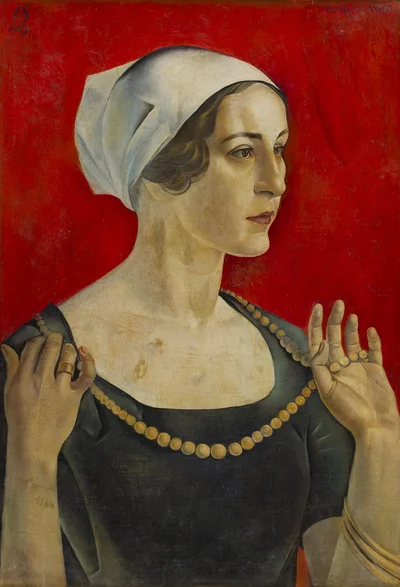 "Dama z koralami" ("Portret Haliny Dąbrowskiej"), Ludomir Sleńdziński