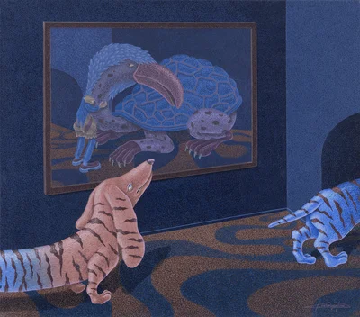 "Caramel dachund in the museum", Dima Kashtalyan