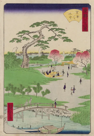 "Wioska Sekya" z serii "36 Widoków Wschodniej Stolicy", Utagawa Hiroshige II