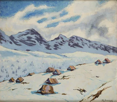 "Hala Gąsienicowa w zimie", Franciszek Jaźwiecki