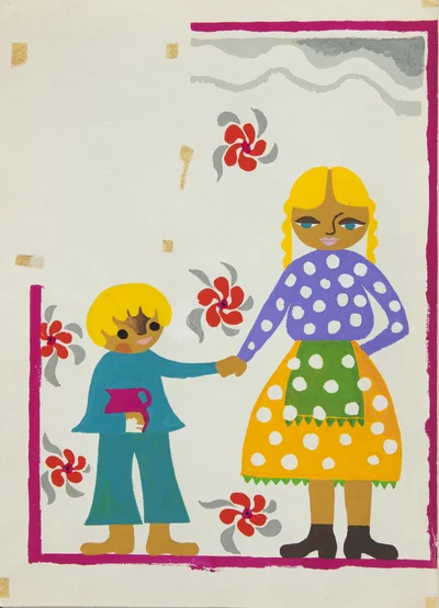 Mama z synkiem, ilustracja książkowa, Krystyna Witkowska