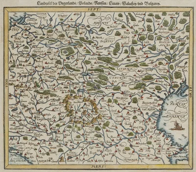 Mapa Węgier i ziem Rzeczpospolitej, Sebastian Münster