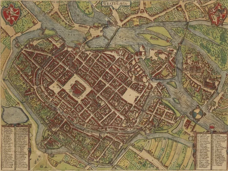 Mapa Wrocławia ("Wratislavia"), Georg Braun i Franz Hogenberg