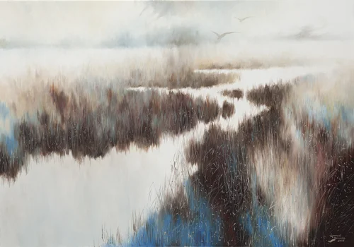 "Mokradła, mgły, ptaki", Konrad Hamada